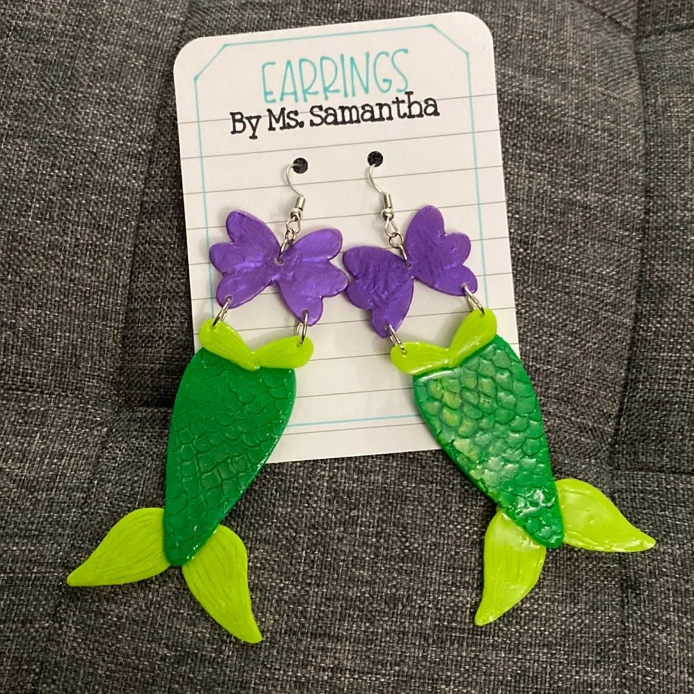 Clay Earrings -ARIEL - Picture 1 of 6